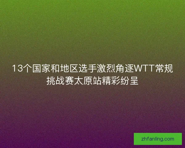 13个国家和地区选手激烈角逐WTT常规挑战赛太原站精彩纷呈